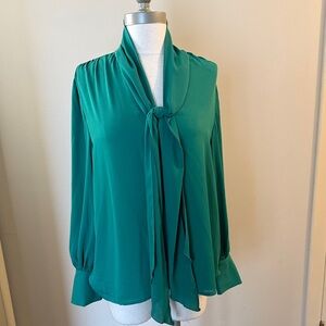 Who What Wear green  Tie-Neck Blouse